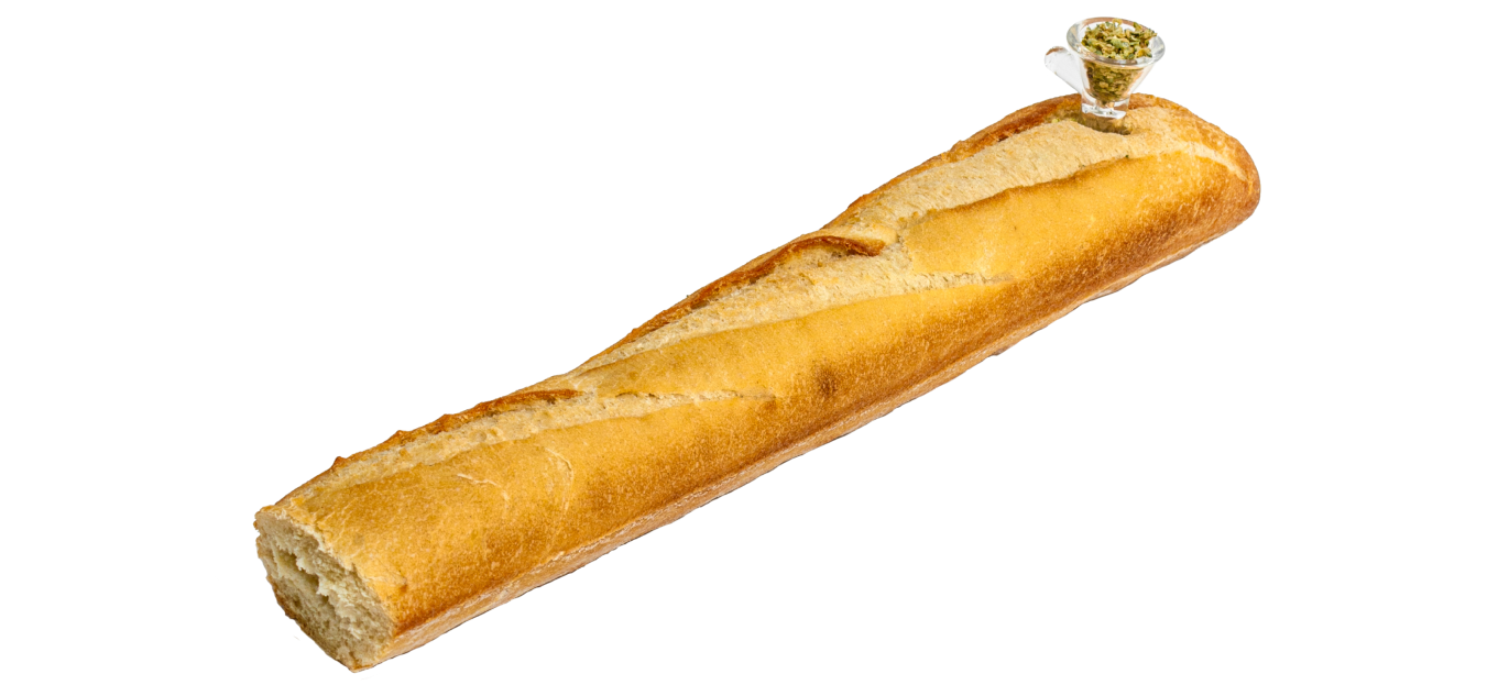 pipe made out of a baguette