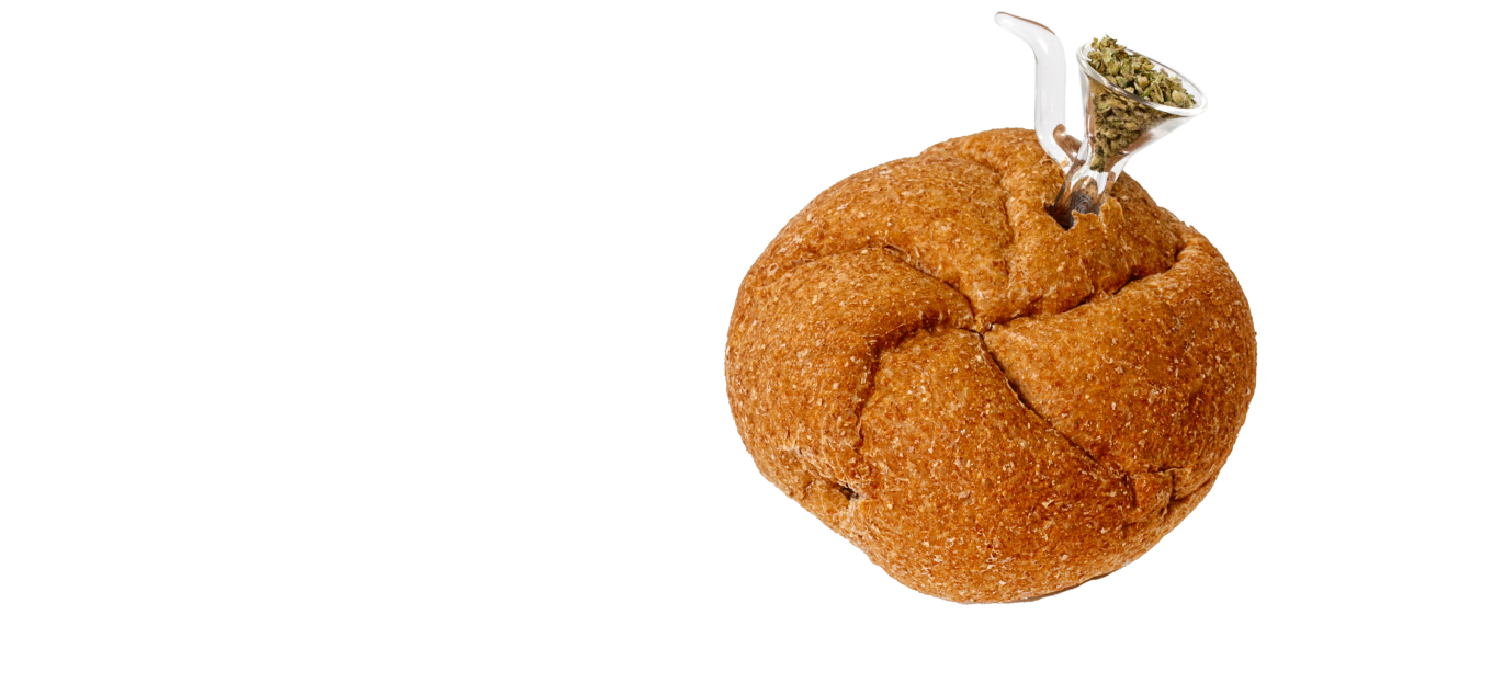 pipe made out of a round bun